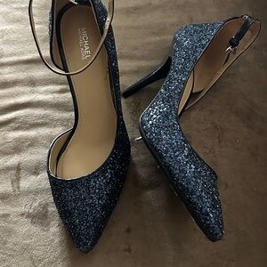 Michael Kors blue sparkle heels